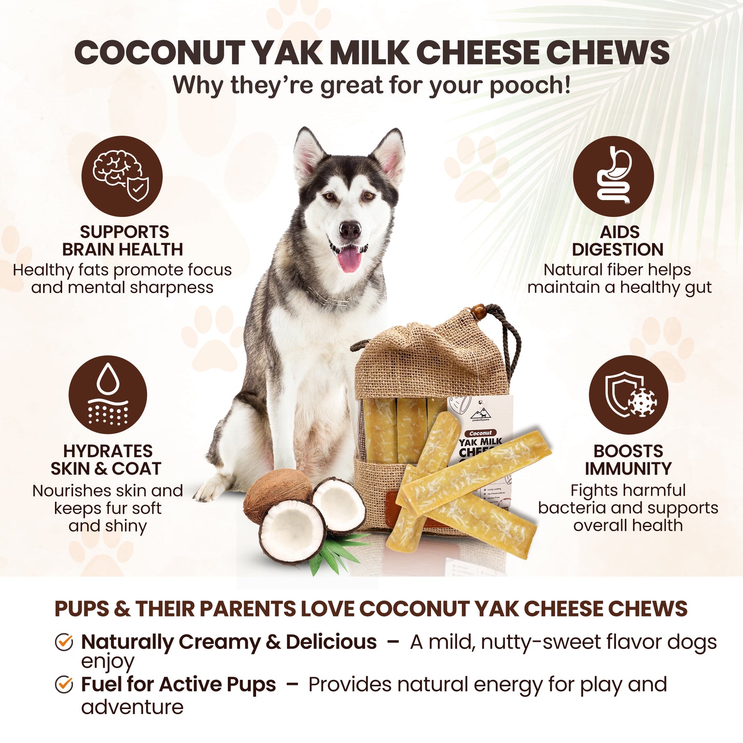 Coconut Yak Chews One Size Fits All