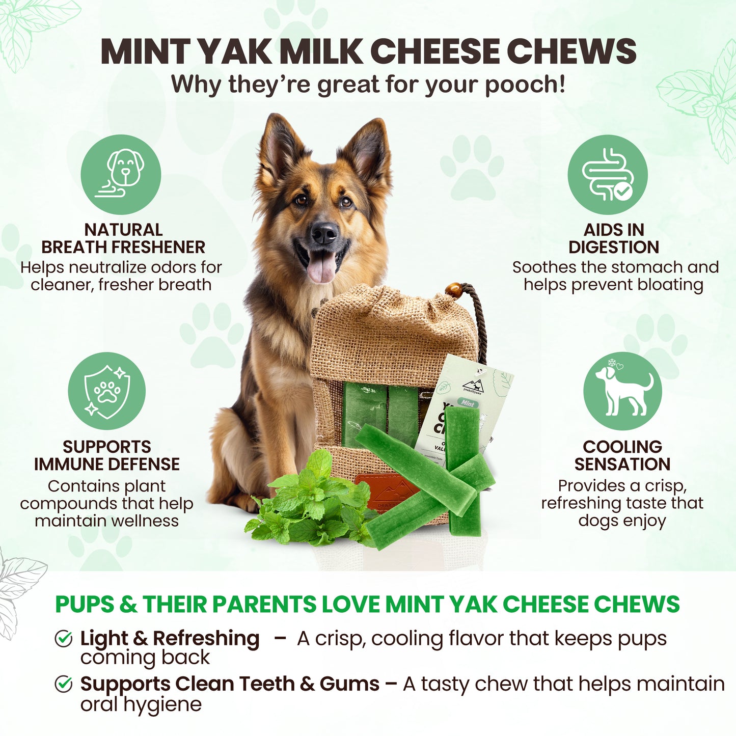 Mint Yak Chews One Size Fits All