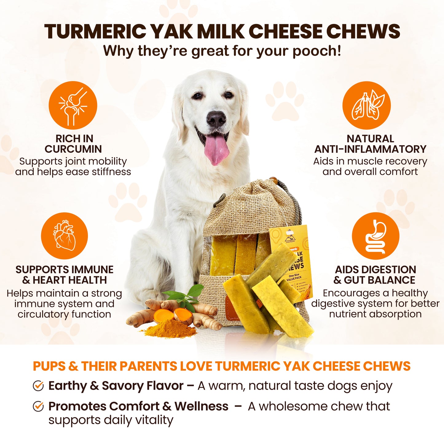 5lbs Assorted Yak Chews One Size Fits All - regular, strawberry, flax seeds, honey and turmeric chews